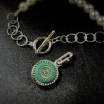 Vintage Chanel Silver Pearl Button Charm Bracelet