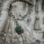 Vintage Chanel Silver Pearl Button Charm Bracelet
