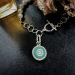 Vintage Chanel Silver Pearl Button Charm Bracelet