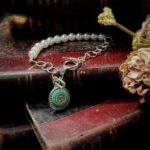 Vintage Chanel Silver Pearl Button Charm Bracelet