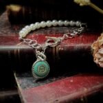 Vintage Chanel Silver Pearl Button Charm Bracelet
