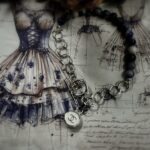 Vintage Chanel Silver Beaded Button Charm Bracelet