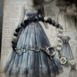 Vintage Chanel Silver Beaded Button Charm Bracelet