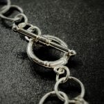 Vintage Chanel Silver Beaded Button Charm Bracelet