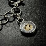 Vintage Chanel Silver Beaded Button Charm Bracelet
