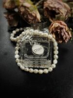 Vintage 1960s Dior Button Pendant with Silver and Pearl Necklace.