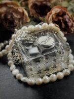 Vintage 1960s Dior Button Pendant with Silver and Pearl Necklace.