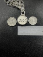 Vintage 1960s Dior Button Pendant with Silver and Pearl Necklace.
