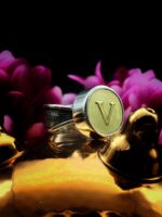 French Antique Monogram Button Ring