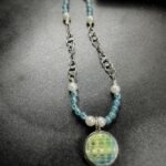 Czech Black Glass Button Necklace