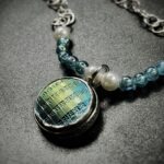 Czech Black Glass Button Necklace