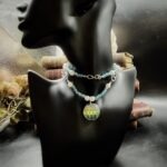 Czech Black Glass Button Necklace