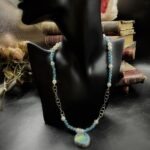 Czech Black Glass Button Necklace