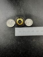 "Sidonie" Vintage Black Chanel Domed Button Clip On Earrings - Image 12