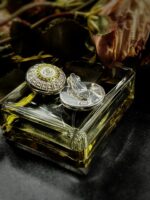 Vintage White Chanel Domed Button Clip On Earrings