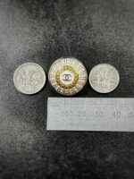 "Sidonie" Vintage White Chanel Domed Button Clip On Earrings - Image 12