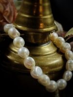 "Isabelle" Blue Vintage Chanel Button Charm and Pearl Bracelet - Image 6