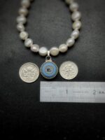"Isabelle" Blue Vintage Chanel Button Charm and Pearl Bracelet - Image 14