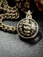 French antique WW1 Military Medical Uniform Button Pendant