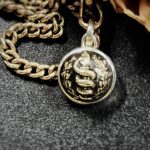 French antique WW1 Military Medical Uniform Button Pendant