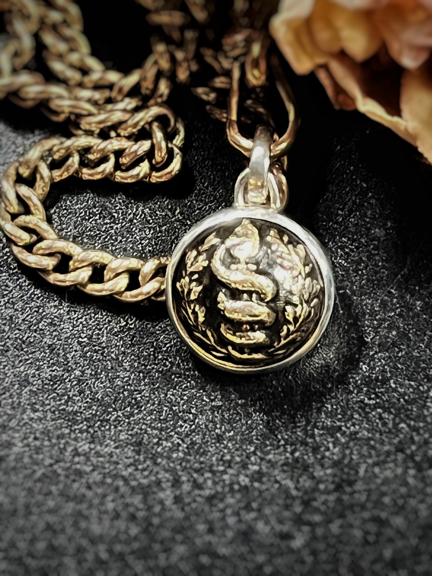 French antique WW1 Military Medical Uniform Button Pendant French antique WW1 Military Medical Uniform Button Pendant