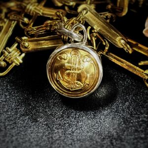 French Antique WW1 Navel Button Charm