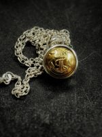 French Antique WW1 Navel Button Charm