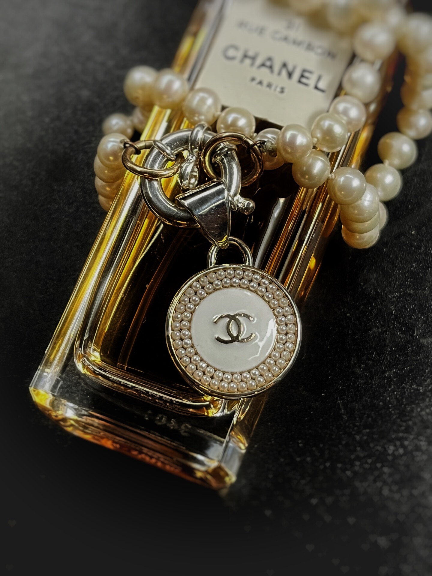 Vintage Chanel Pearl Zipper Pull Pendant Vintage Chanel Pearl Zipper Pull Pendant