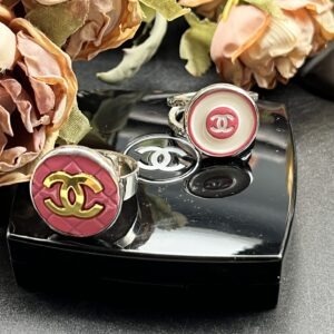 Vintage Pink Chanel Button Rings