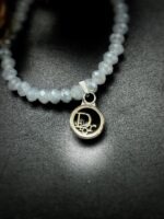 Petite Vintage Black Dior Button Charm Bracelet