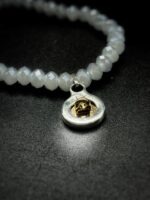 Petite Vintage Black Dior Button Charm Bracelet
