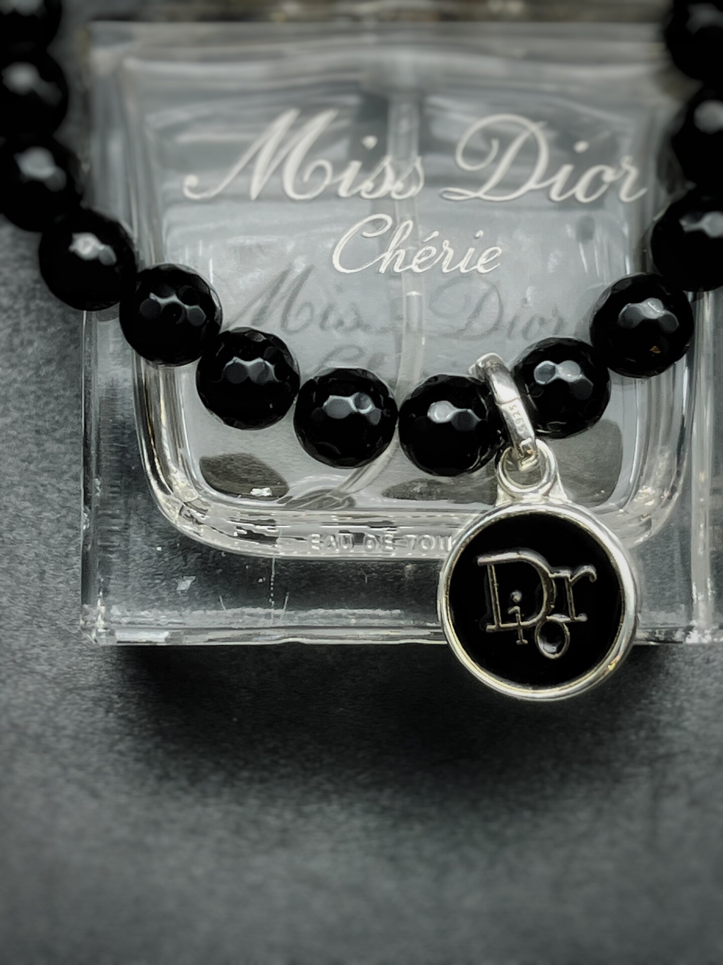 Vintage Black Dior Button Charm Bracelet Vintage Black Dior Button Charm Bracelet