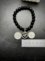 Vintage Black Dior Button Charm Bracelet
