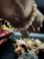 Vintage White Dior Button Charm Bracelet