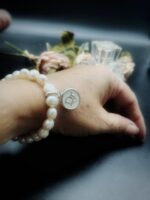 Vintage White Dior Button Charm Bracelet