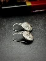 1950s Chanel Silver Diamond Button Earrings