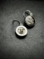 1950s Chanel Silver Diamond Button Earrings