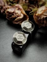 1980s Chanel Hexagon Button Earrings