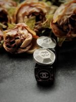 1980s Chanel Hexagon Button Earrings