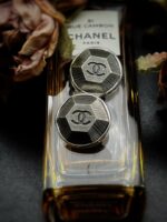 1980s Chanel Hexagon Button Earrings