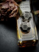 1980s Chanel Hexagon Button Earrings