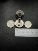 1980s Chanel Hexagon Button Earrings