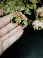 Gucci Green Flora Button Earrings