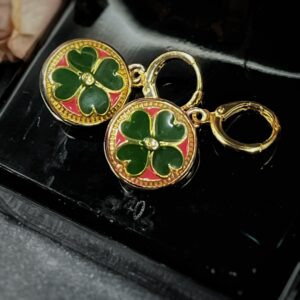 Gucci Green Flora Button Earrings