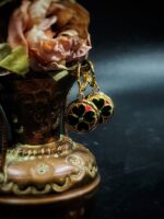 Gucci Green Flora Button Earrings