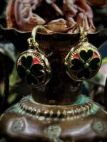 Gucci Green Flora Button Earrings
