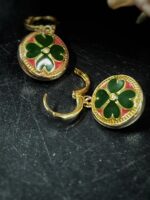 Gucci Green Flora Button Earrings
