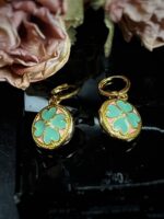 Gucci Blue Flora Button Earrings