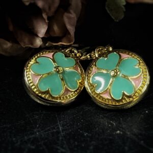 Gucci Blue Flora Button Earrings
