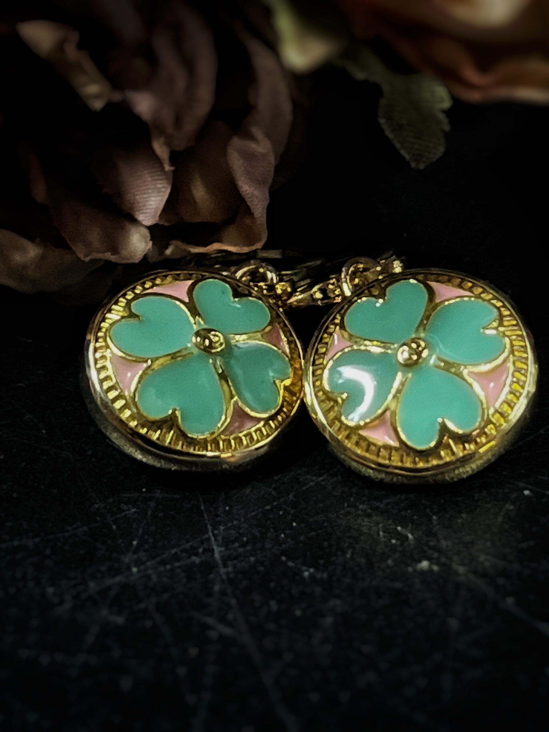 Gucci Blue Flora Button Earrings Gucci Blue Flora Button Earrings